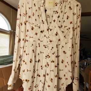 mushroom button up shirt